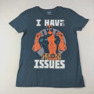 Marvel Shirt Mens Medium Multicolored Deadpool Graphic Print Marvel Crew‎ Neck